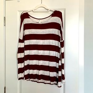 Burgundy Striped Top
